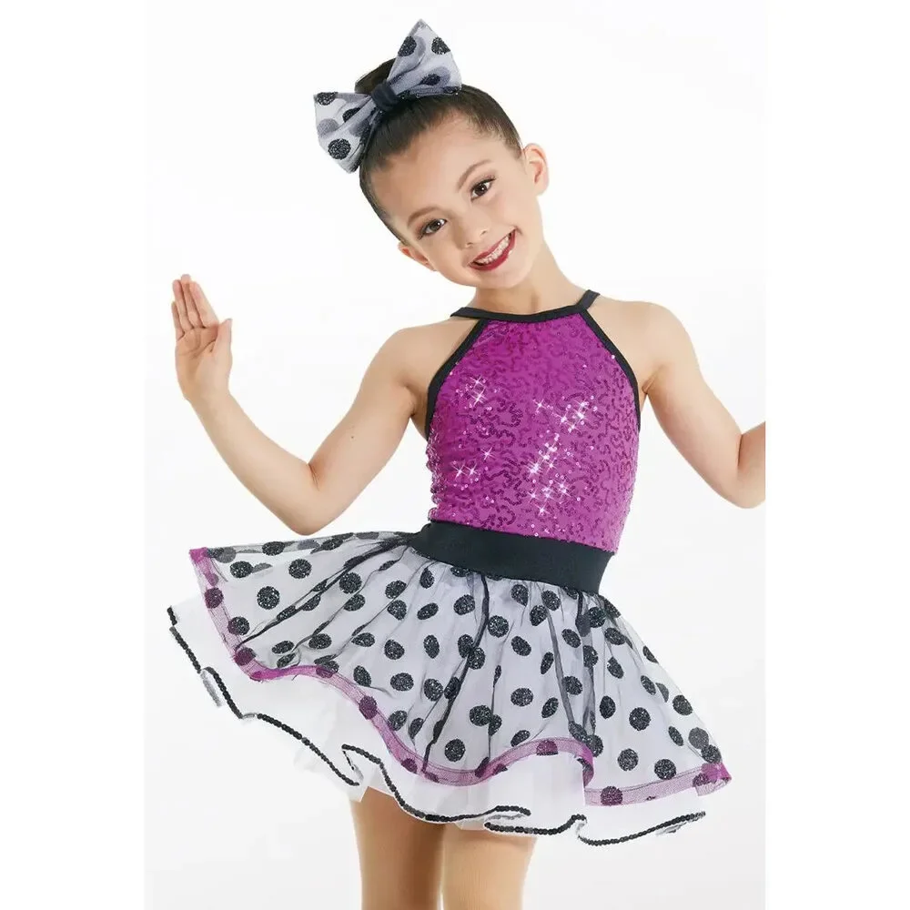 Pre-Owned Dance Costume Medium Child Purple Weissman 12162 Tap Jazz Clogging Mu